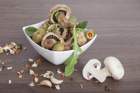 Salad with mushroomsの写真素材