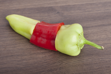 Colored Peppers mixed  chopped upの写真素材