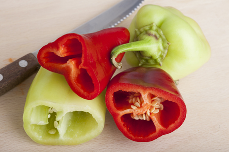 Colored Peppers mixed  chopped upの写真素材