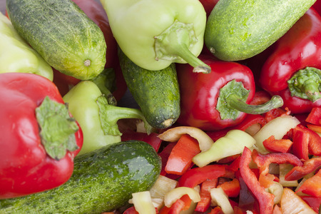 Composition with raw vegetablesの写真素材