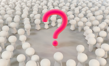 Questions arising in the team. Concept of the emergence of ideas in the community. 3D illustration.の写真素材