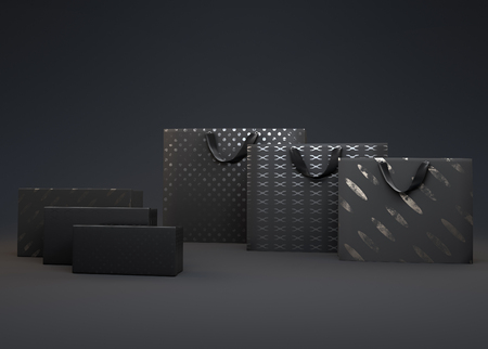 Shopping colors. 3D illustrationの写真素材