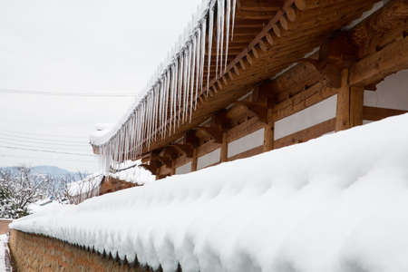 Winter scenery around Gochang Fortress, a cultural relic in Korea.のeditorial素材