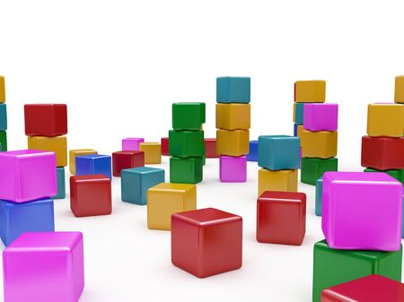 some blocks partly stacked togetherの写真素材