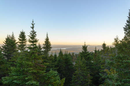 Aerial view of the Pacific Ocean from the top of Mount Rainier, Washington.の写真素材
