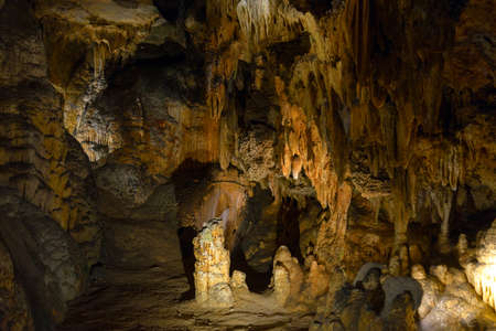 Stalactites and stalagmites in the cave.の写真素材
