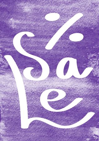 Hand painted banner with paint stains and blots. Watercolor background. Purple colors. Vector texture. Abstract backdrop. Big Sale, Black Friday or Cyber Monday discount price tag. Advertising design.のイラスト素材