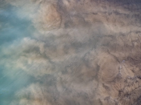 Cloudy churning water in the South Pacific Ocean, New Zealand