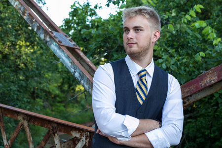 Young Business Man Outside  の写真素材