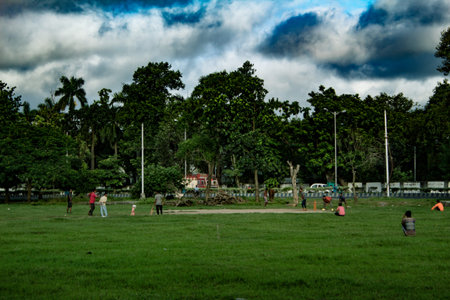 People playing cricket in kolkata