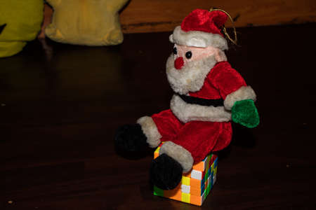 A stuffed toy santa clausの写真素材