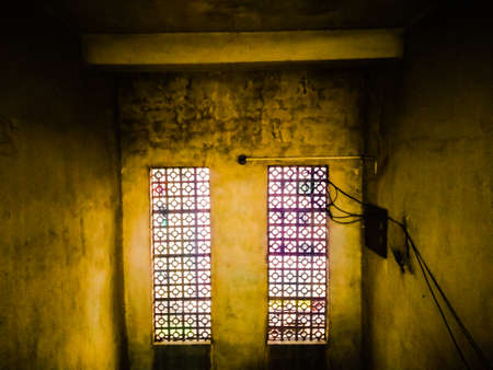 Interior of an old Indian buildingの写真素材