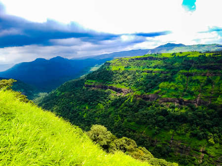 View of the hills in Lonavalaの写真素材