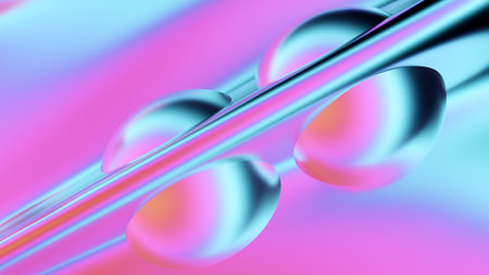 abstract background with water drops. 3d render. 3d illustrationの写真素材