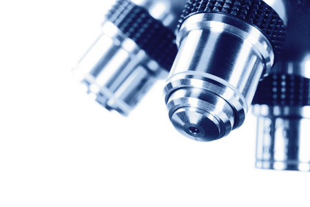 Microscope in blue toneの写真素材