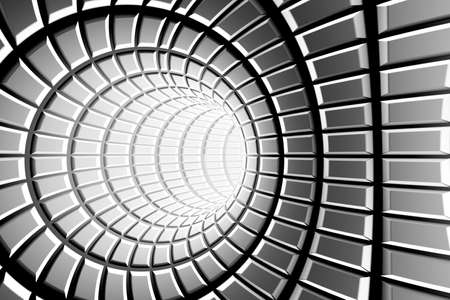 Metal tunnel abstract backgroundの写真素材