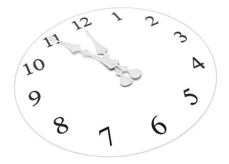Clock showing almost noon or midnight - 3d render