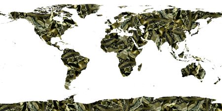world made of dollar billsの写真素材