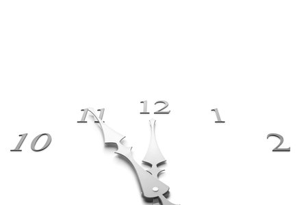 Clock showing almost noon or midnight - 3d renderの写真素材