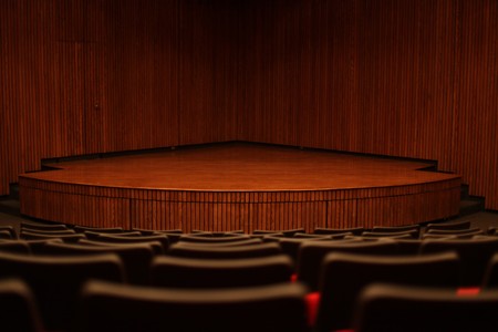 Stage , empty chairsの写真素材