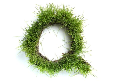 Letters made of grass - Qの写真素材
