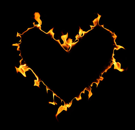 Fire heartの写真素材