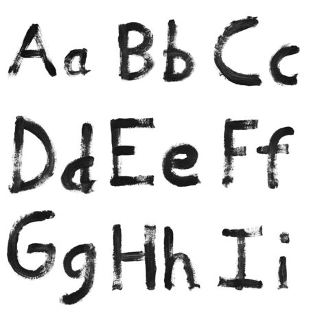 Set of painted letters, numbers & symbolsの写真素材