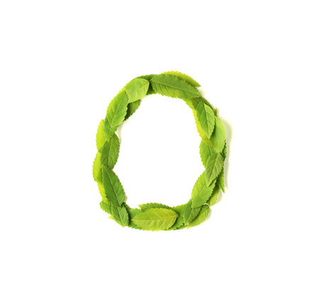 Lowercase letters made of leavesの写真素材