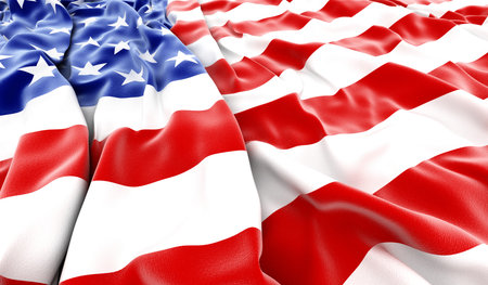 USA flag - 3D renderの写真素材