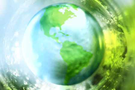Blue and green earth background