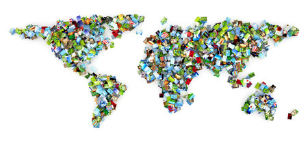 Collection of photos in the shape of earth