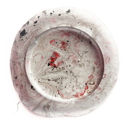 Silver Wax seal isolated on whiteの写真素材