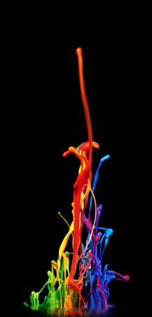 Colorful paint splashing