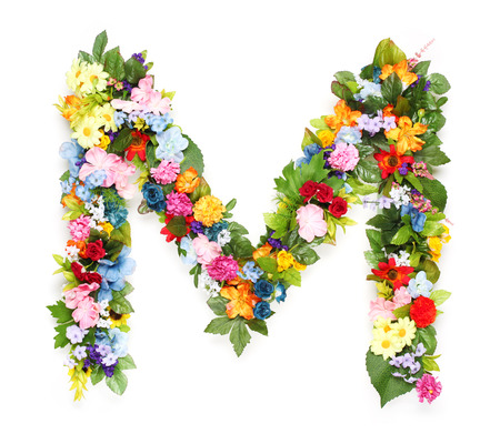 Letters made of leaves and flowers Letters made of leaves and flowers