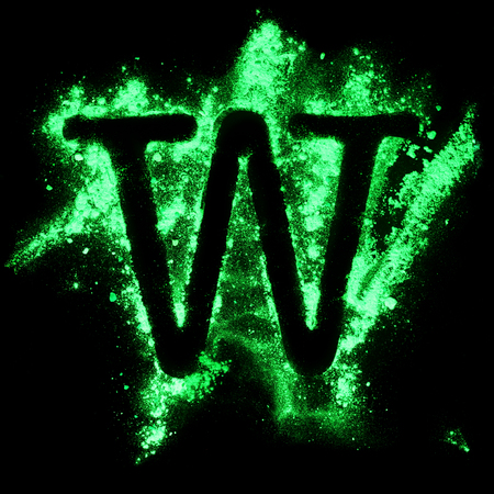 Glow in the dark grunge alphabetの写真素材