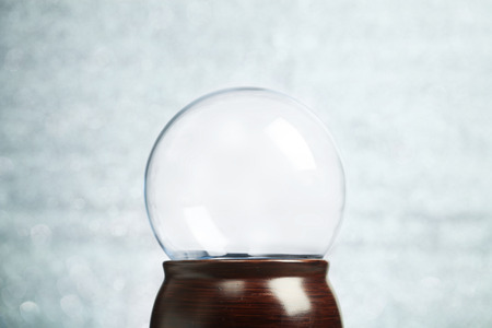 Empty snow globe Christmas backgroundの写真素材