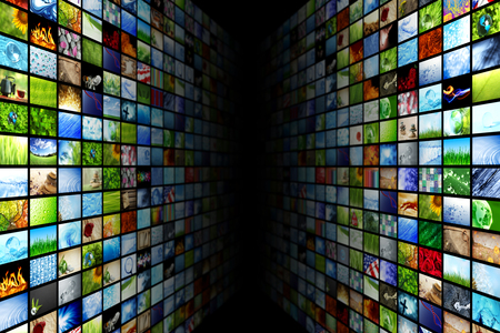 Giant multimedia video and image wallsの写真素材