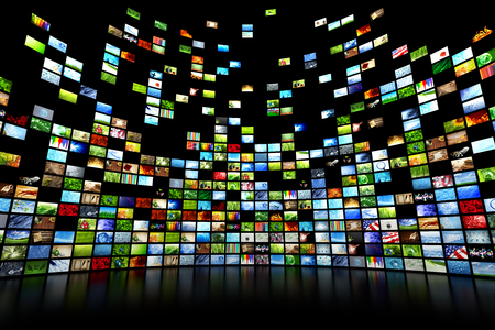 Giant multimedia video and image wallsの写真素材