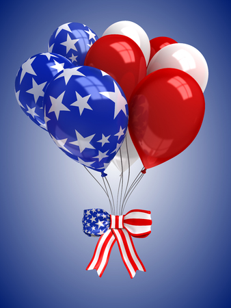 Red, white, and blue balloons backgroundの写真素材