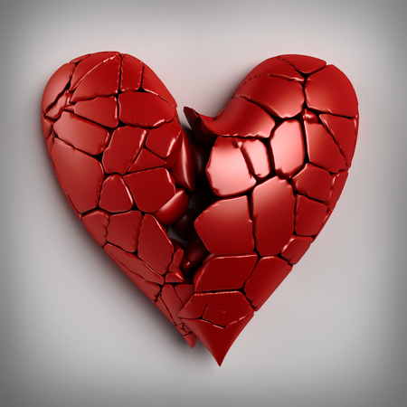Broken heart - 3d renderの写真素材