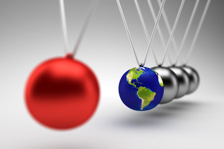 Newton's cradle - 3d render