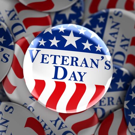 Veteran's day button backgroundの写真素材