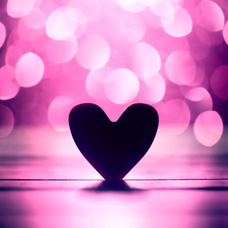 Single heart and pink bokeh abstractの写真素材