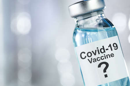 Possible cure concept with vaccine vial for Coronavirus, Covid 19 virusの写真素材