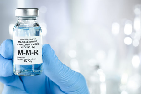 Small drug vial with MMR vaccine
