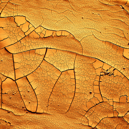 Detailed cracked soil showing a dry desert land scorched in the heat causing cracks. Global warming...
