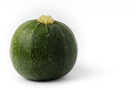 Fresh yellow and green zucchini, courgettes, squash isolated on white backgroundの写真素材