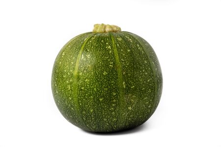 Fresh yellow and green zucchini, courgettes, squash isolated on white backgroundの写真素材