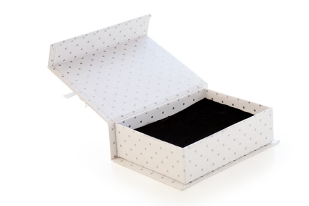 Opened gift box on whiteの写真素材