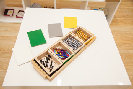 Montessori material for the study of multiplicationの写真素材